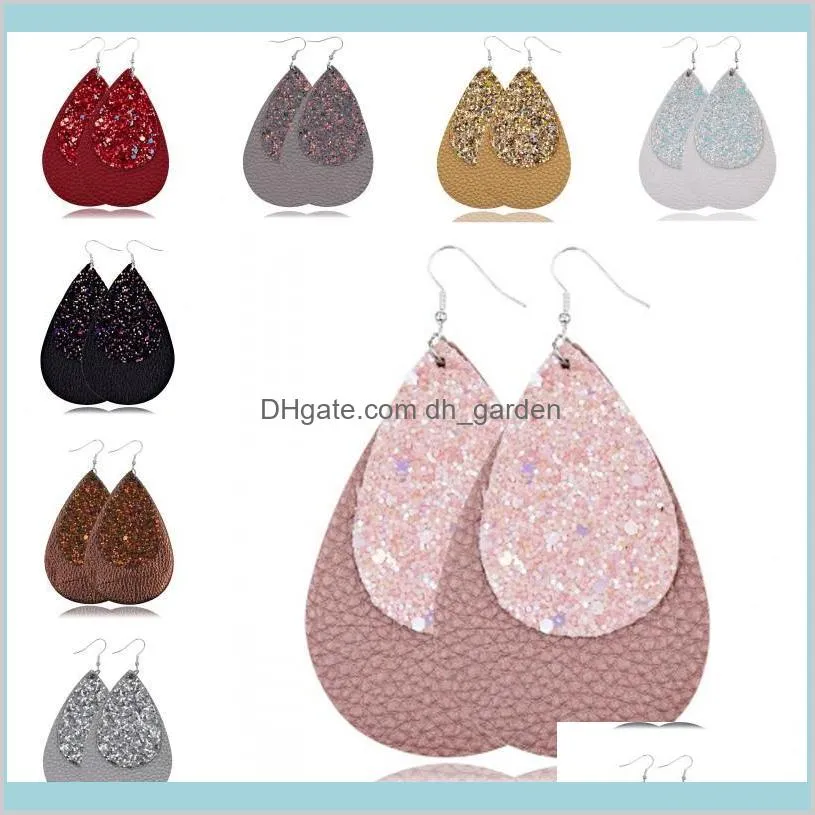 Llegada de cuero Pendiente de gota de lágrima 8 colores Ligero para las mujeres Decoraciones de fiesta Colgante del encanto Colgante U7Xx9 Cuelga la lámpara Icxx8