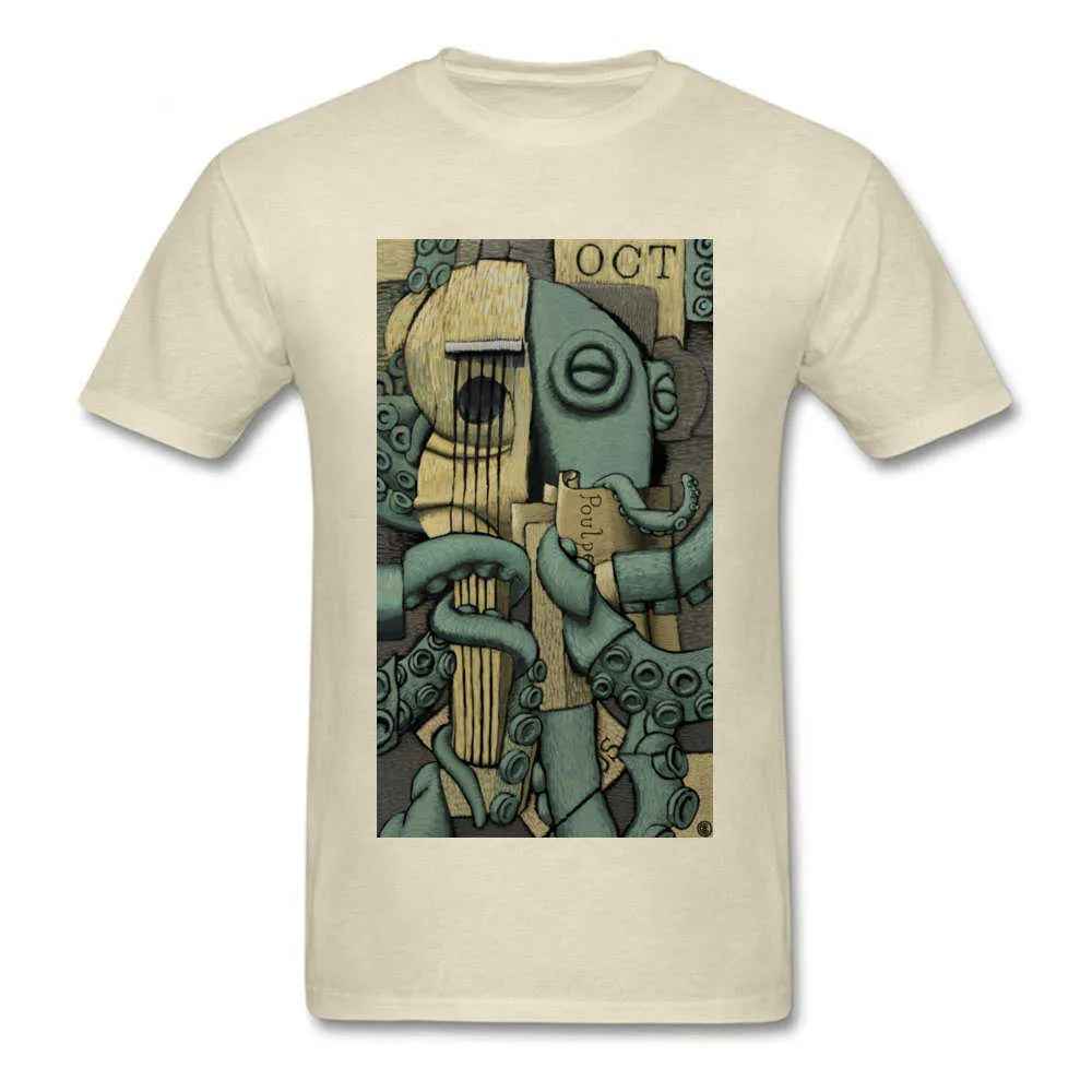 Georges Braquetopus Tops T Shirt Retro O-Neck Print Short Sleeve Pure Cotton Men