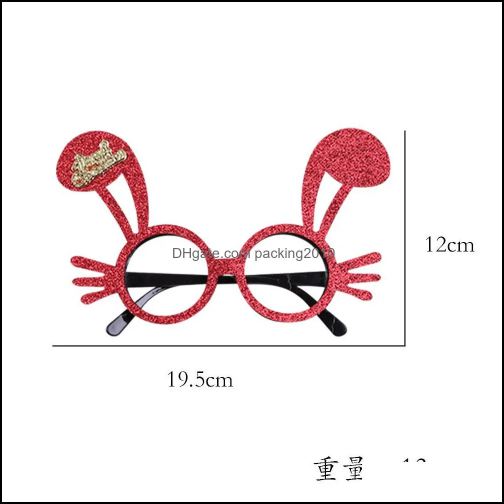 Xmas Glasses Frame Glass PC Flannel Cosplay Party Christmas Ornament Gifts