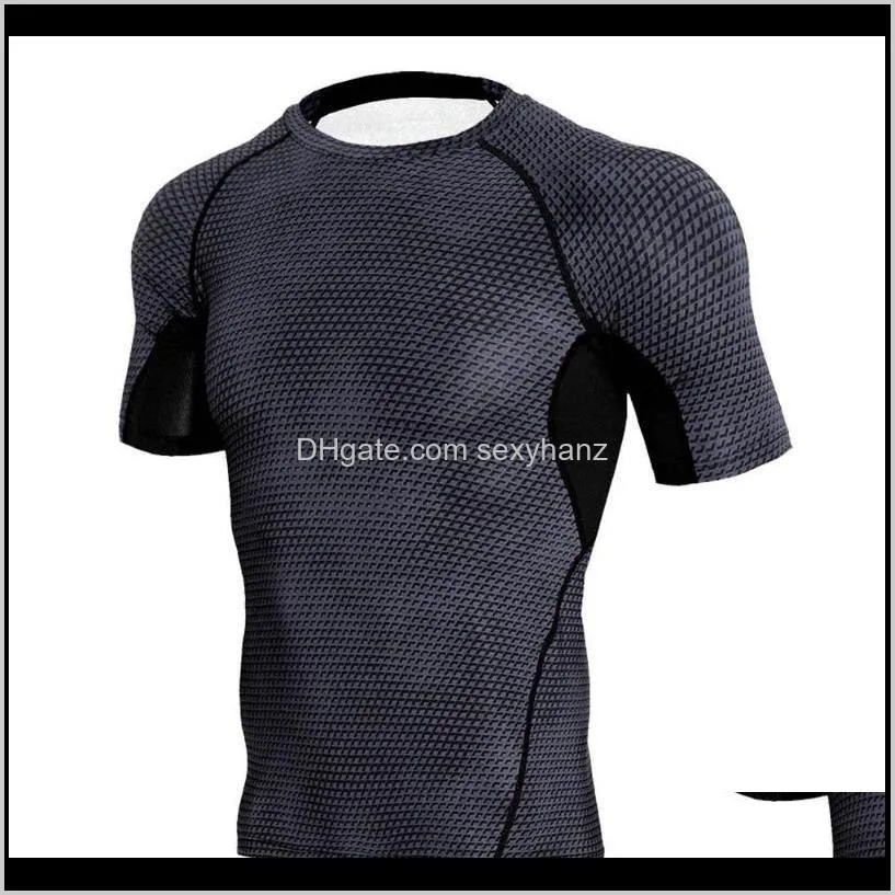 T-shirt Tees S Abbigliamento uomo Abbigliamento Drop Delivery 2021 Uomo Allenamento Leggings Fitness Sport Palestra Corsa Yoga Camicia atletica Top Bodybuildi