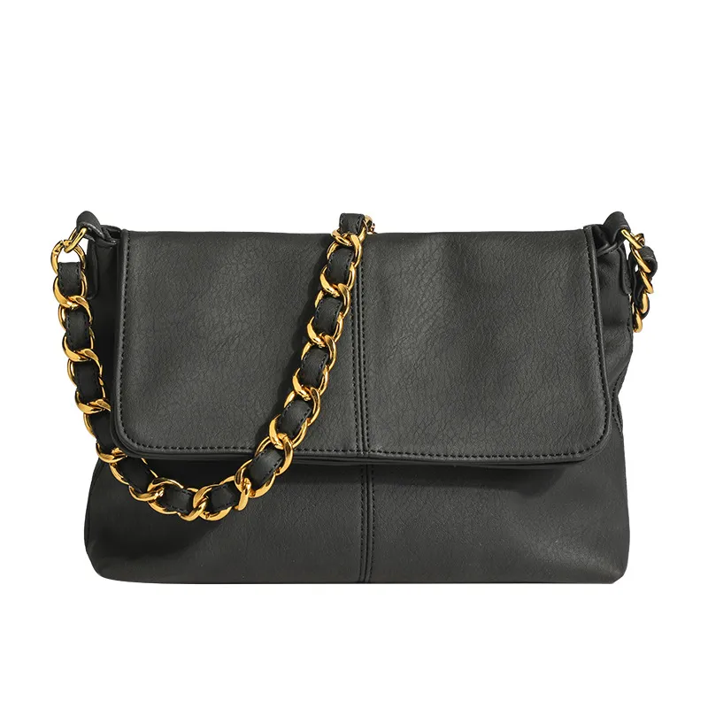 Autumn and winter new designer chain black woman bags 2021 new fashion autumn woman bags one shoulder cross-body bag fashion armpit bag