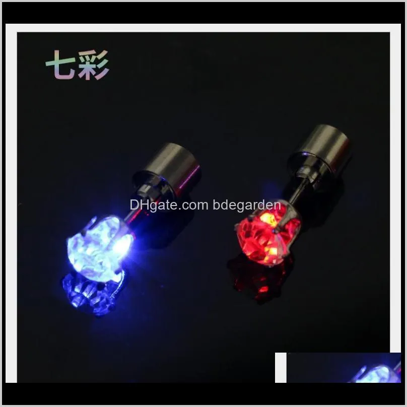 hot cheap cool light up led light ear studs shinning earrings for bar unisex fashion jewelry gift for women ladies girl gifts ps1555