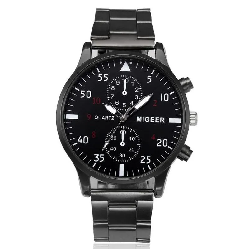 DHgate MIGEER Mens Watches Stainless Steel Quartz Wristwatches for Men Sports Casual Business Fashion Watch Relogio Masculino 2021 Watches