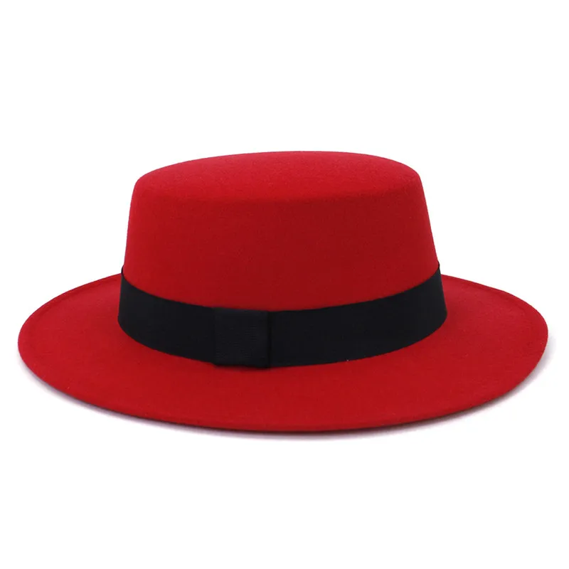 Fedora Hat Kvinnor Flat Top Hattar Tjejer Breda Brim Cap Ladies Kvinna Jazz Caps 2021 Vår Höst Vinter Partihandel 25color