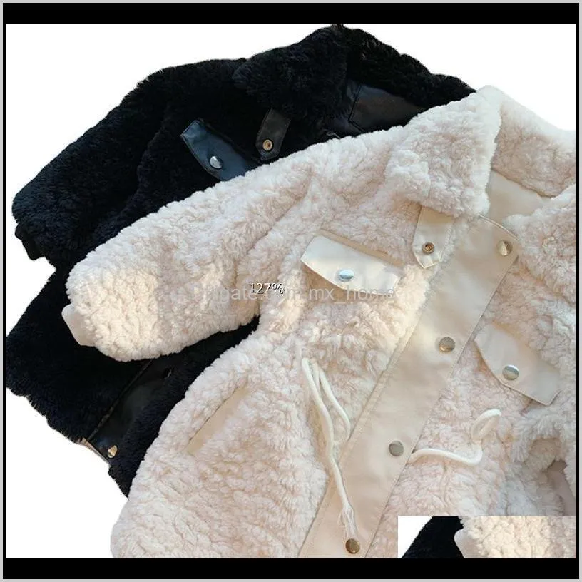 girls coat soft plush quilted thickened long coat baby woolen overcoat winter clothes new children`s clothing