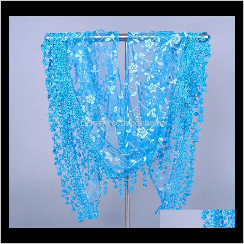 2019 new style factory outlet! women fashion scarf,ladies` flower scarfs,silk copper cash lace scarves, all-match shawls sjj01