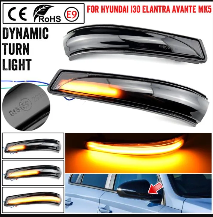 Luz de sinal de volta LED para Hyundai Elantra GT Avante Mk5 MD UD Veloster I30 GD Dinâmico Flasher Blinker 2011 2013 2014 2015