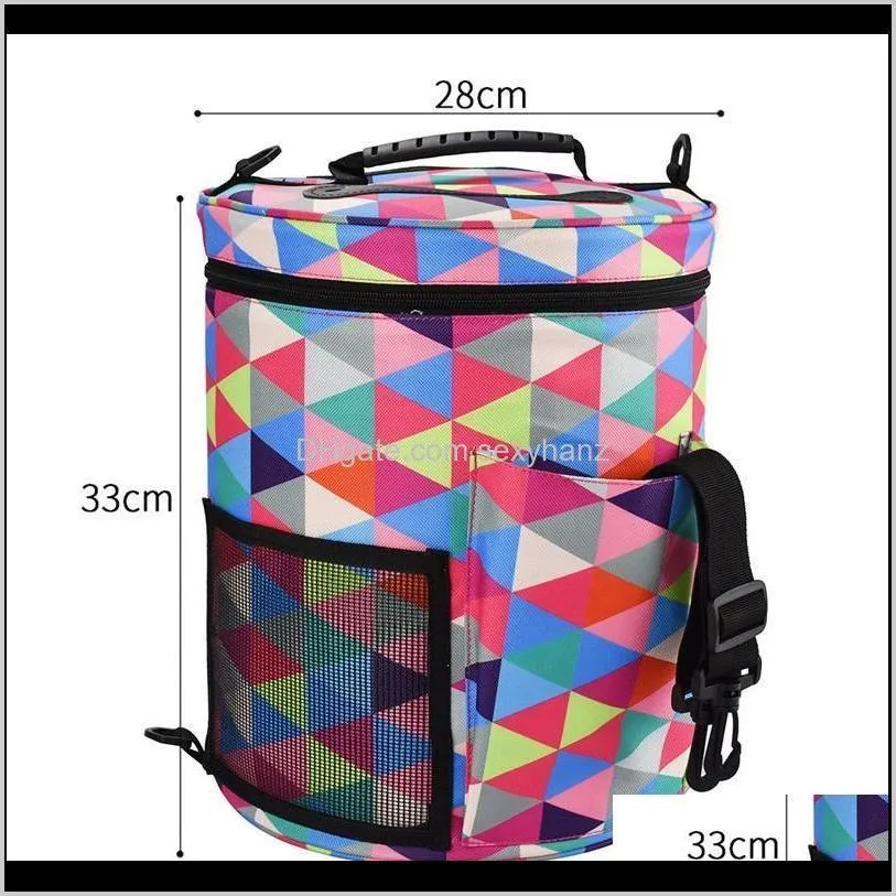 rainbow color yarn storage knitting yarn bag tote bag big capacity organizer for weave tools crochet accessories storage