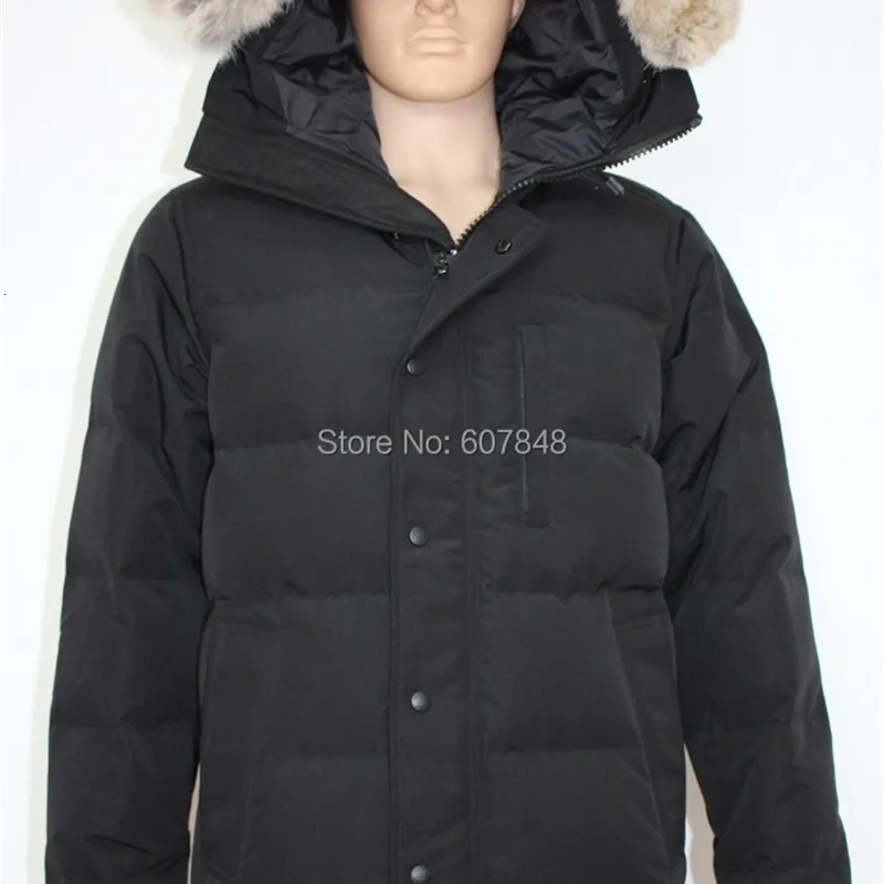 New Arrival Marka Manaseamon Mężczyźni Płaszcz Zimowy Carson Parka Gęsi Down Feather Fusion Fit Kurtka Coyote Fur G14