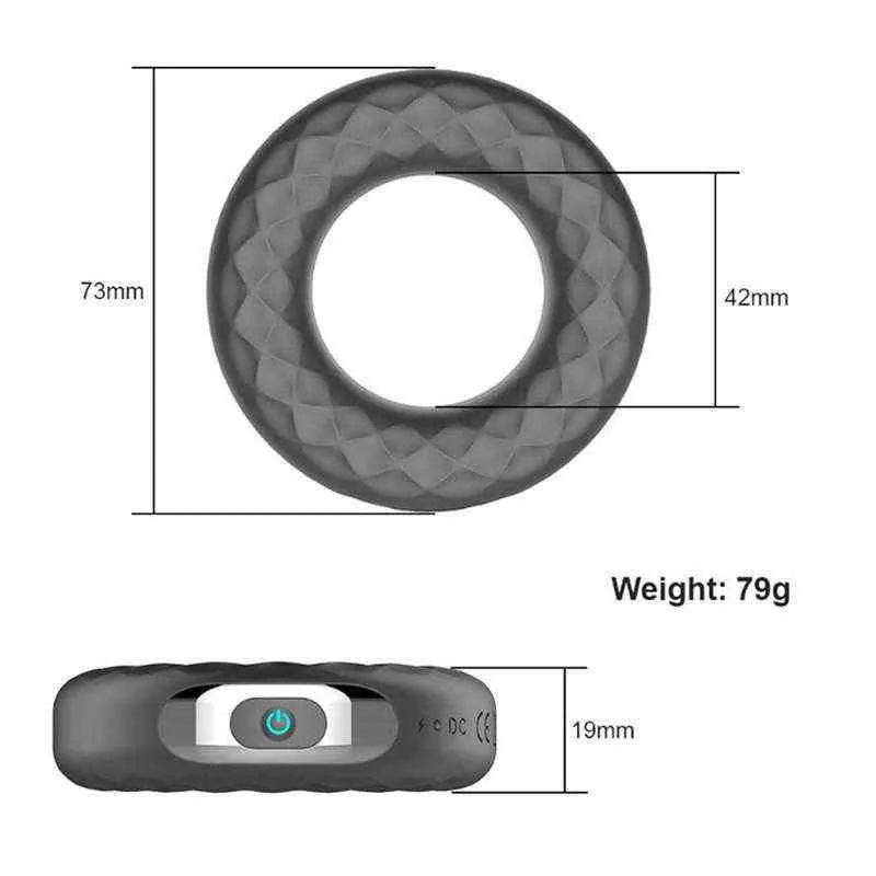 Anneaux NXY Anneau vibrant télécommandé Jouets sexuels en silicone pour hommes Massage masculin Vibromasseur Retard d'érection Éjaculation_voghion.com