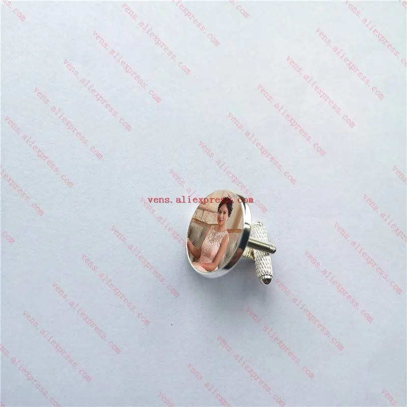 sublimation fashion round cufflinks tranfer printing blank consumables supplies 30pieces/lot