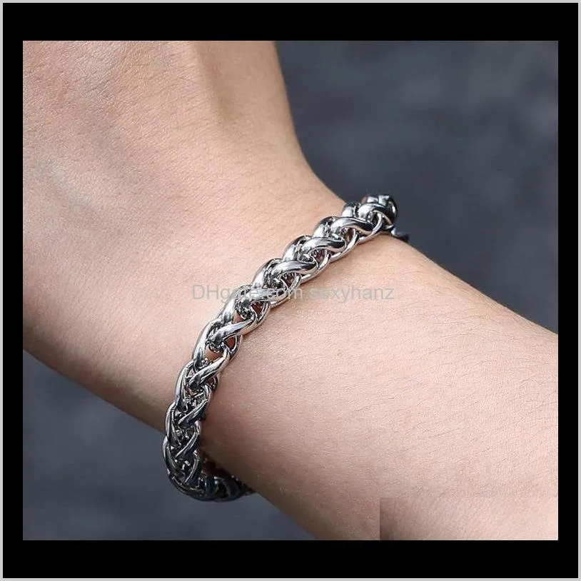 titanium steel men`s flower basket chain bracelet stainless steel fashion jewelry keel chain bracelet jewelry low price wholesale