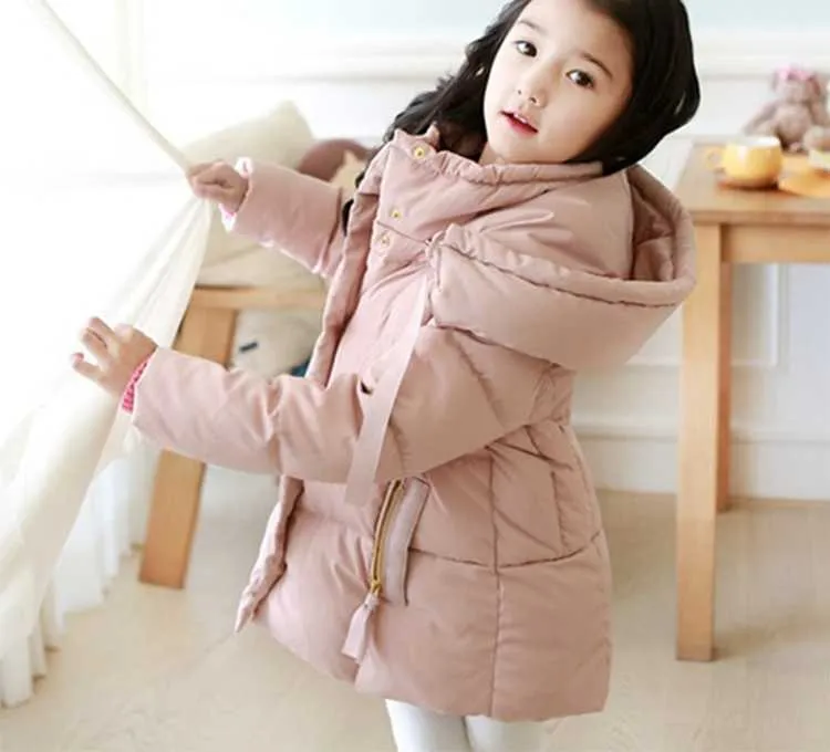  Cold Winter Warm Thick Baby Child Girl Hoody Long Outerwear Pink Duck Down & Parkas Jacket & Coat For Girls 100-150 cm (3)