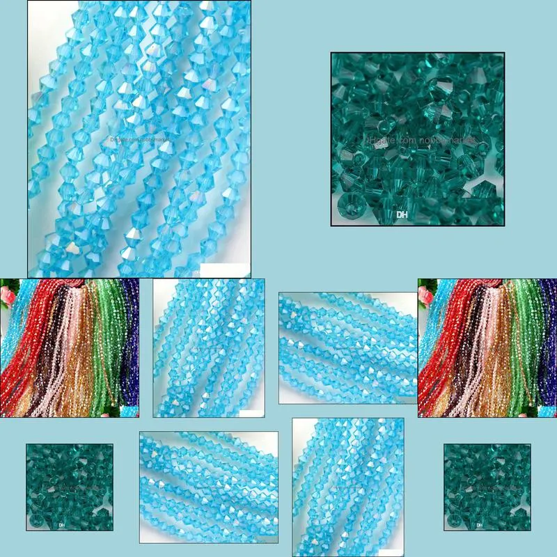 SALE Mix color Faceted Crystal Bicone Beads 4mm 6mm Loose beads DIY Jewelry