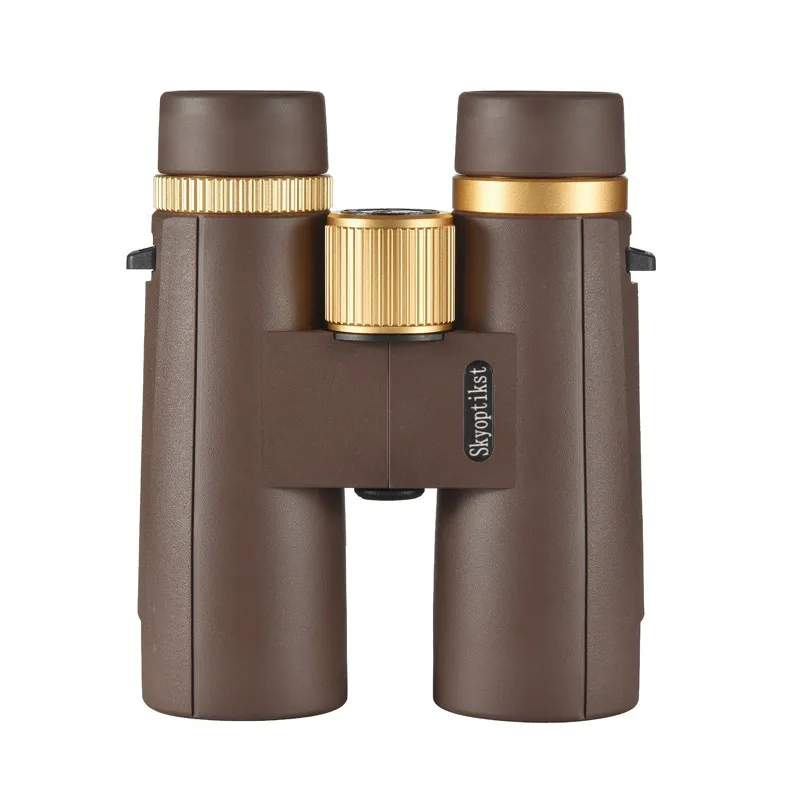 Skyoptikst 10x42 binoculars coffee Color Waterproof fogproof Nitrogen filled Roof 10X Black for Hunting Bird Watching Travel