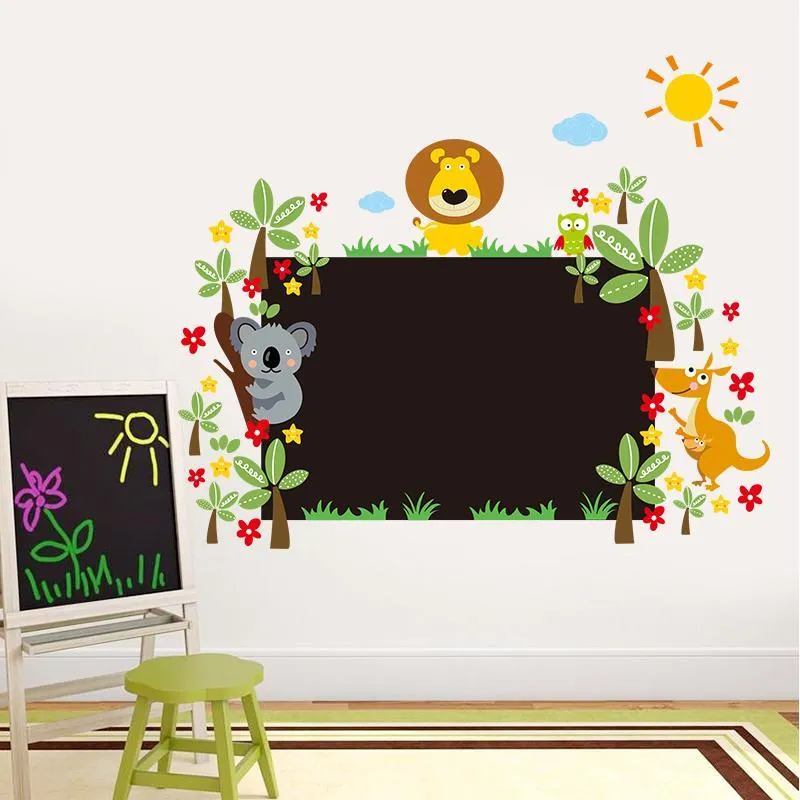 study with lovely animals chalkboard stickers class room decor kids gift 042l. home decals nursery cartoon mural art poster 5.0 210420