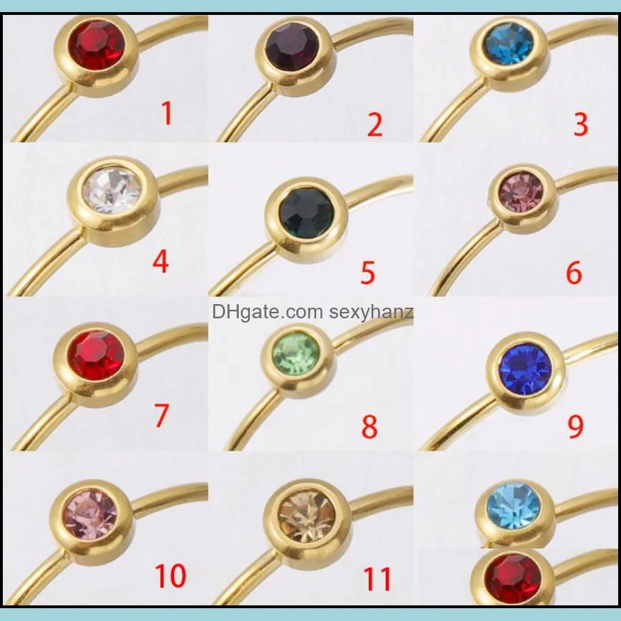 12 Colors Birthstone Ring Mirror Polish Stainless Steel Ring For Women`s Men`s Lovers Fashion Jewelry Gifts