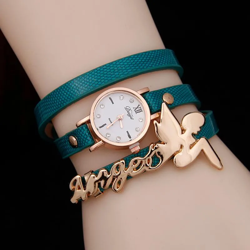 Armbandsur som säljer lyxband Mode Läderarmband Armbandsur Kvinnor Reloj Ladies Quartz Klockor Klocka Horloge