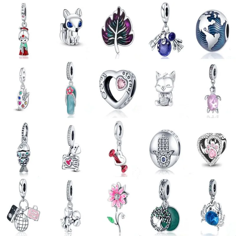 Charms of 925 Past Pandora Armband 925 Silver Dames Hanger Sieraden Galaxy Starry Sky Charms Beads