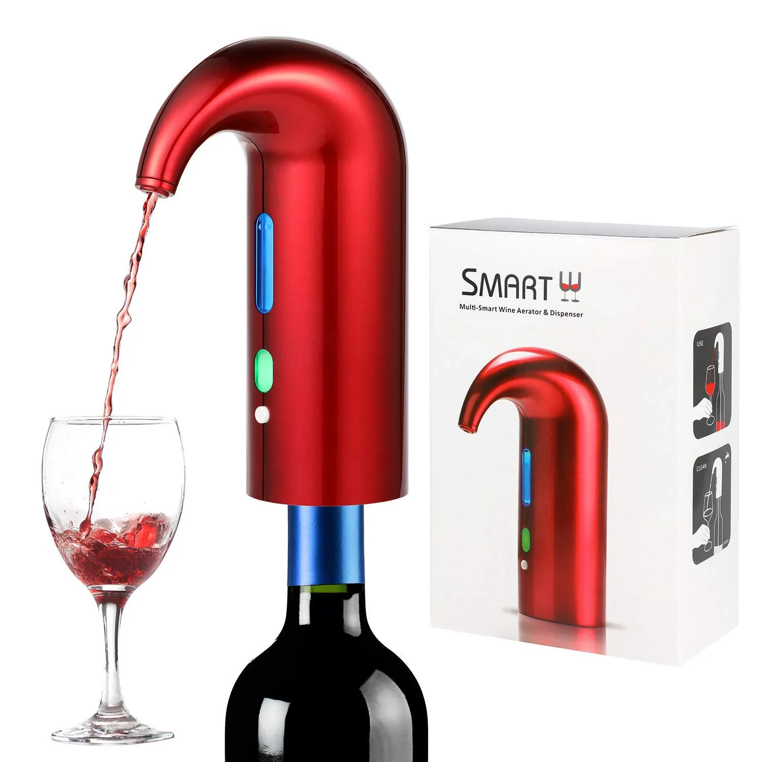 2021 Ny elektrisk vin Aerator Portable Pourer Instant Wine Decanter Dispenser Pump One-Touch Automatisk USB Uppladdningsbar med Snabbt fartyg