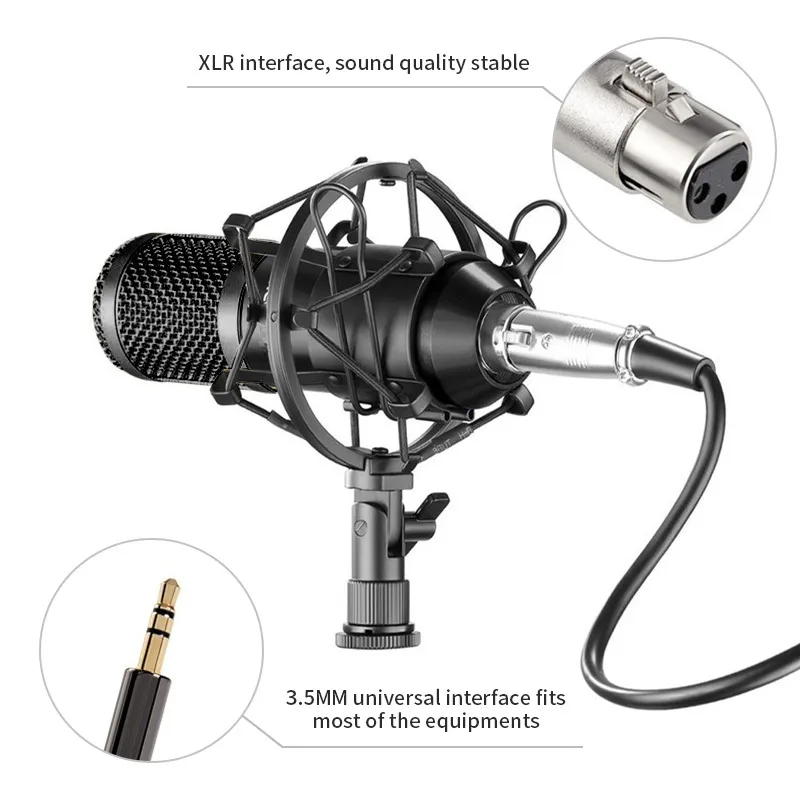 Microphone Denregistrement Professionnel À Condensateur BM800 Avec