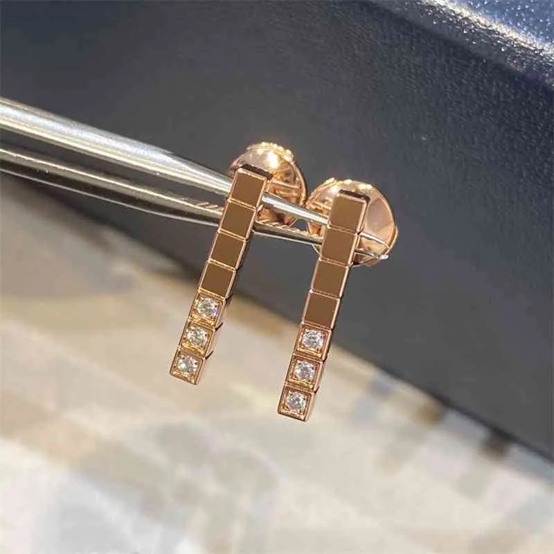 Famous Brand Pure 925 Sterling Silver Party Jewelry For Women Cube 3A Zircon Europe Luxury Full Diamonds Earrings Gifts