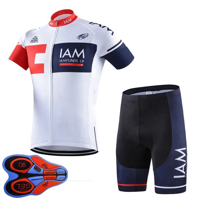 IAMチーム通気性メンズサイクリング半袖ジャージーとショーツセットサマーロードレーシング服屋外自転車ユニフォームスポーツスーツRopa Ciclismo S210050778