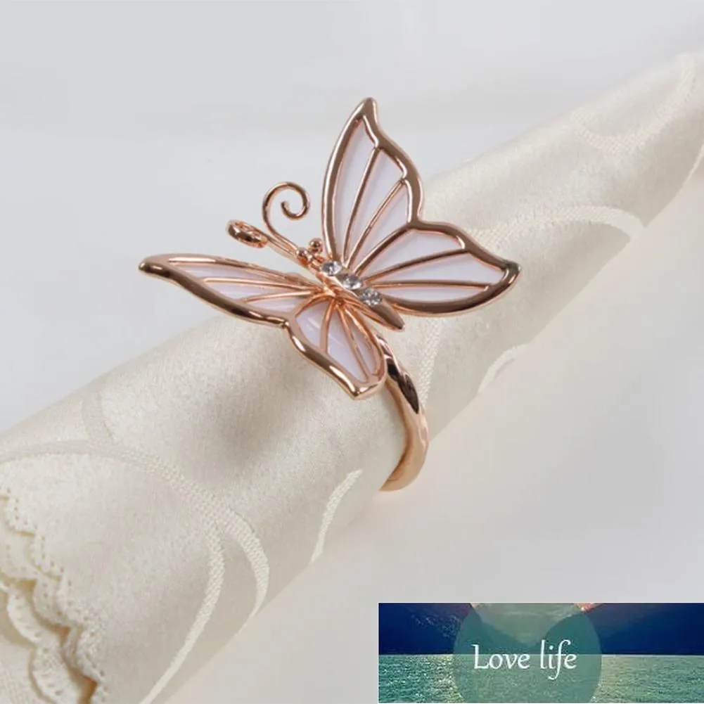 4 st Nya Arvials Bröllopsbord Dekoration Butterfly Elegans Beaded Round Servett Ringar Guldpläterad Silverpläterad Valfri Fabrikspris Expert Design