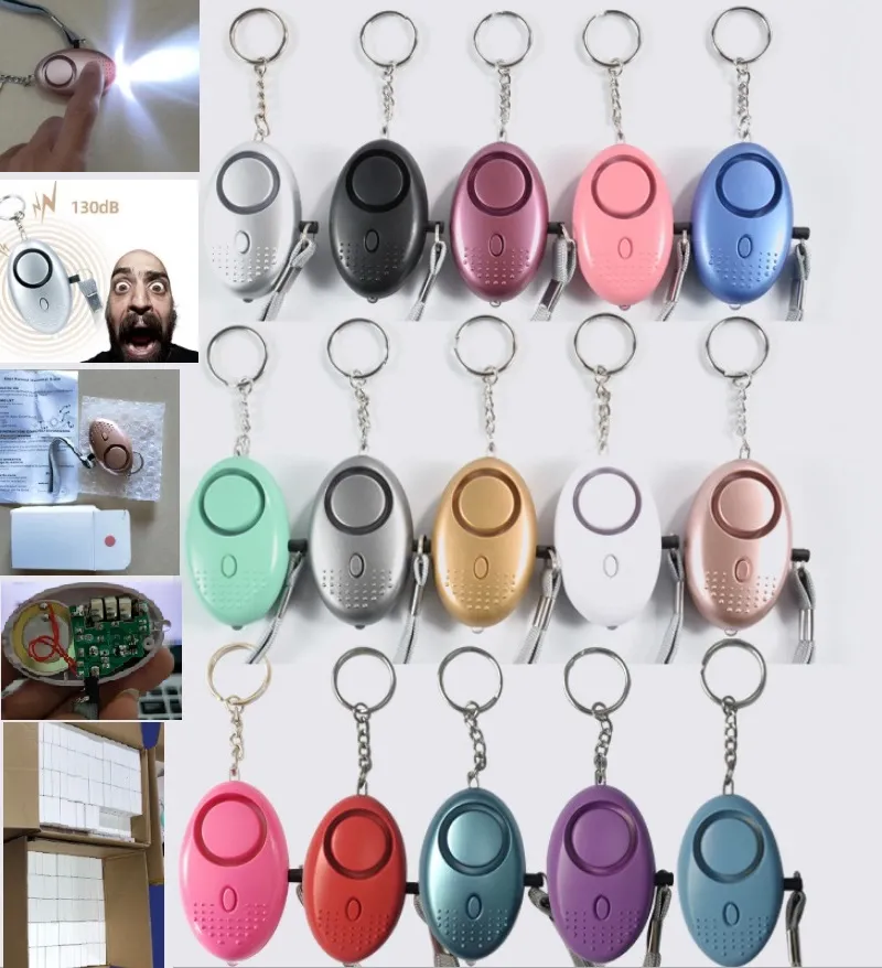 130db Egg Shape Self Defense Alarm systems Girl Women Security Protect Alert Personal Safety Scream Loud Keychain Alarms