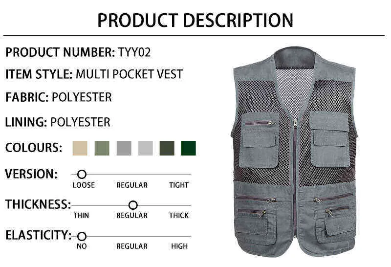 Large Size Mesh Quick Drying Vests Male With Many Pockets Mens Breathable  Multi Pocket Fishing Vest Work Sleeveless Jacket 211120 From 13,38 €