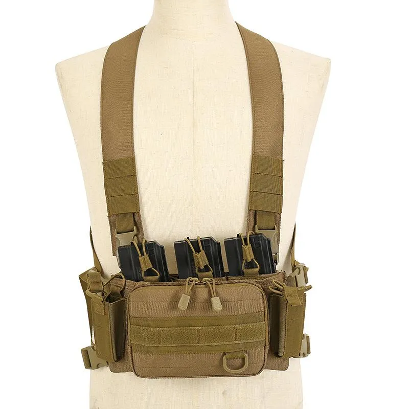 Sacs de plein air Gilet Tactique Poitrine Et Abdomen Sac Survie Armée Molle Système Kit Multi-Fonction Militaire Équitation Camping Sac À Dos X437A