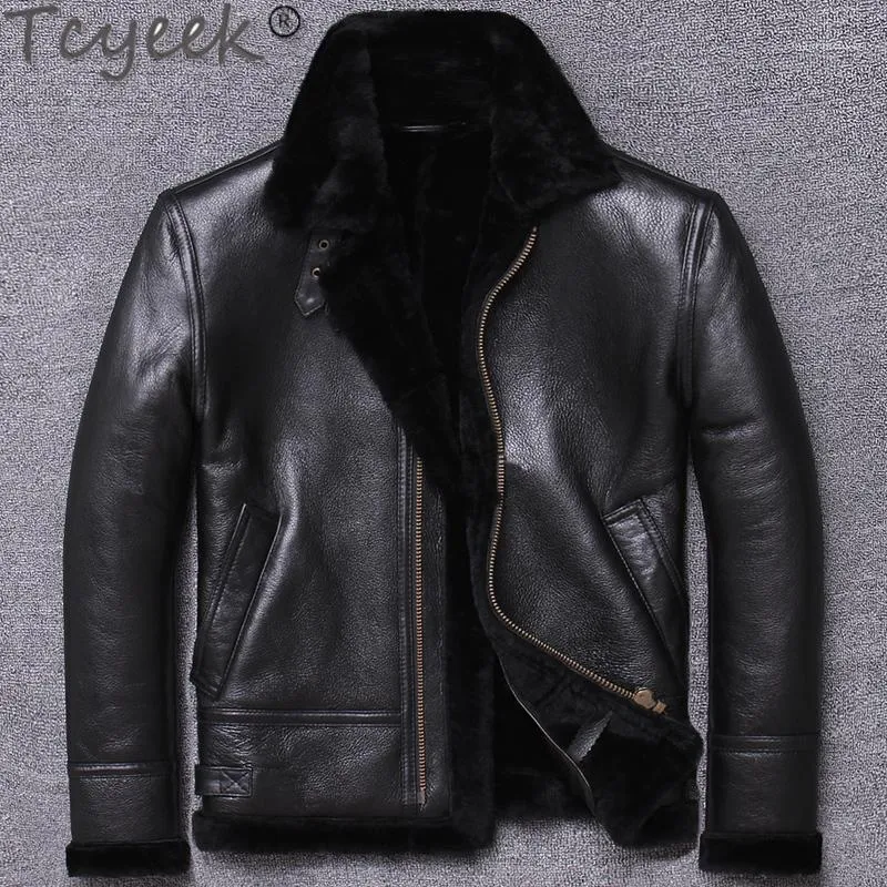 Leather wool deals lined jacket