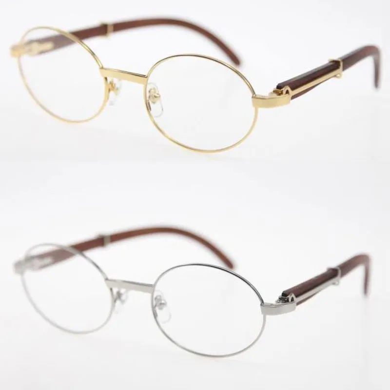 18k Gold limited Wood Oval shape face Sunglasses Eyewear Round Eyeglasses Wooden Glasses Men women Transparent lens male and female Wholesale Selling