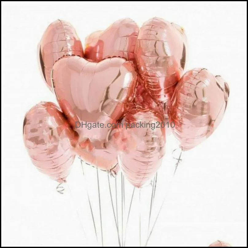 9pcs Rose Gold Red Heart Balloons Set 30inch Number Foil Helium Globos 16 18 30 Years Old Adult Birthday Party Decor Supplies
