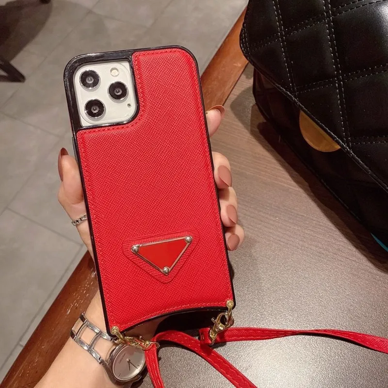 Fundas de teléfono crossbody de diseñador para funda de iphone 14 13 12 11 pro max XR X XS MAX 7 8 Plus Protección de cuero de PU carcasa trasera cubierta de lujo para teléfono móvil con cordón gf