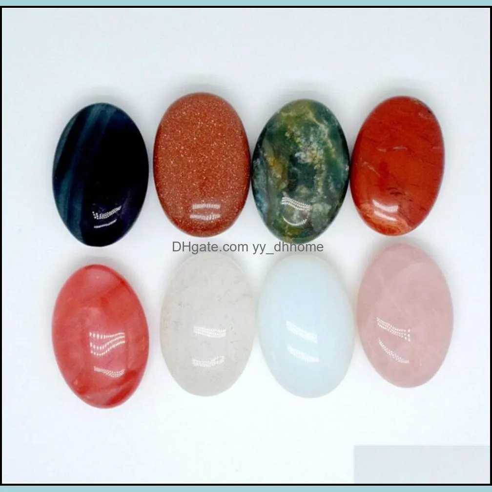 Factory Christmas Decorations Worry Stones, Natural Oval Palm Pocket Healing Crystal Massage Spa Energy Stone Stress Relax