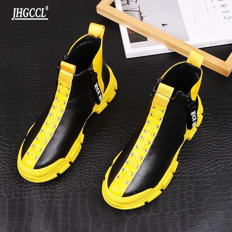 Western Hops Hops Homens Respirável Sapatilhas Vulcanize Botas Masculinas Amarelo Preto Mesh Botas Casuais Tenis Masculino A32