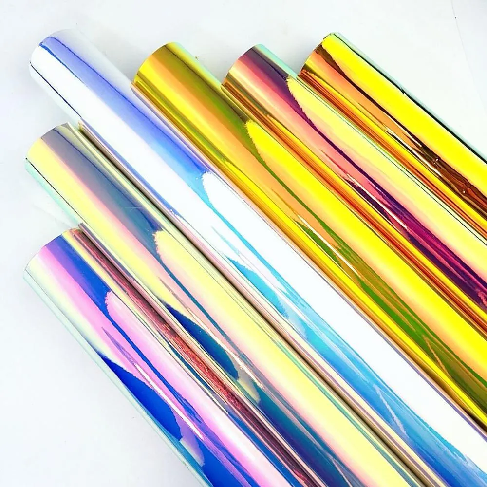 135x50cm Nätverk Röd Ankare Bakgrund Po Bottenduk Illusion Färg Laser Tjock Rainbow Faux Läderväska Material