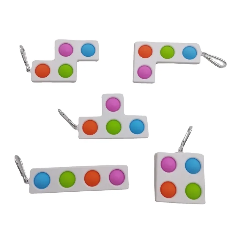 Pop Fidget Giocattoli Semplici Push Poo La Sua Bolla Portachiavi Tetris