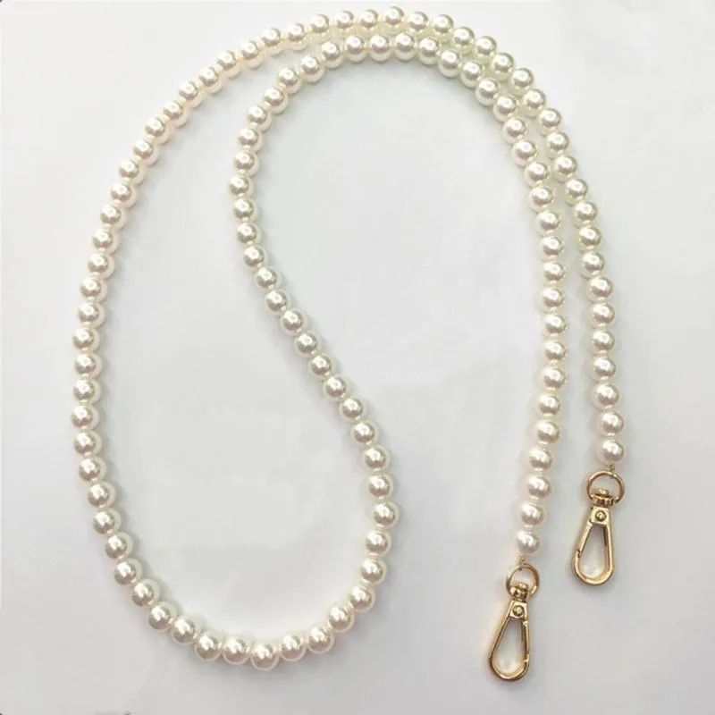 Brand Pearl Strap For Bags Handbag Accessories Purse Belt Handles Cute Bead Chain Tote Women Parts Gold Clasp Bag &