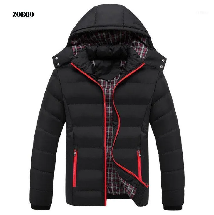 Veste d'hiver hommes mode capuche mâle Parka manteau hommes vestes et manteaux solides homme Parkas 5XL1