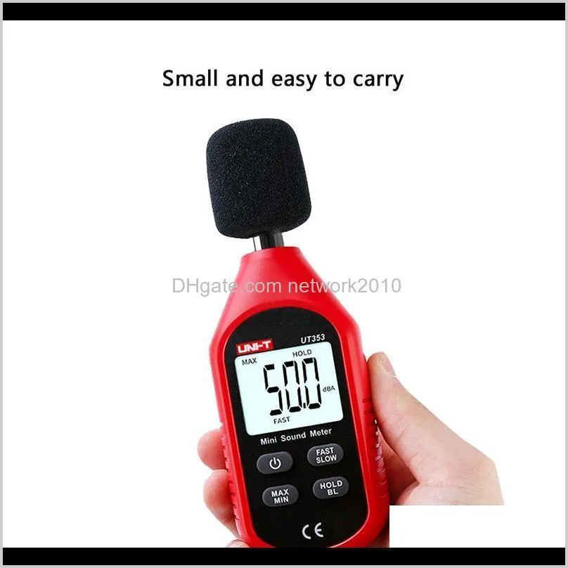 uni-t ut353 noise measuring instrument db meter 30~130db decibel monitoring indicator testers mini audio sound level meter decibel