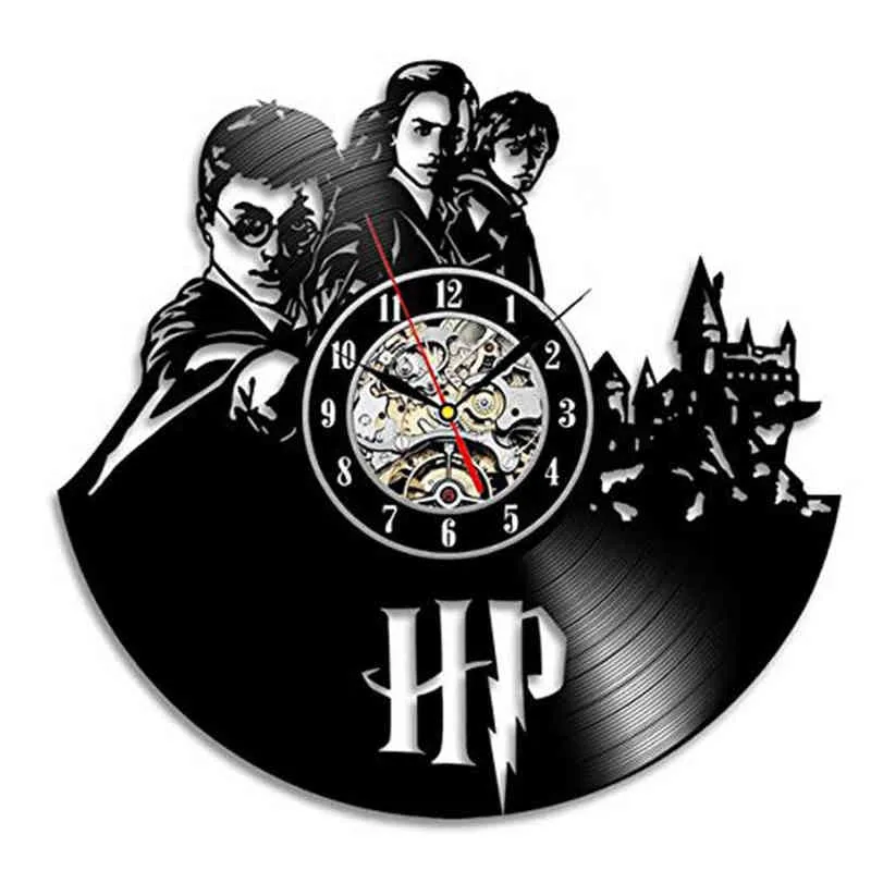 2021 disque vinyle chaud horloge murale thème Art montre horloge noir Duvar Saati maison décorative H1230