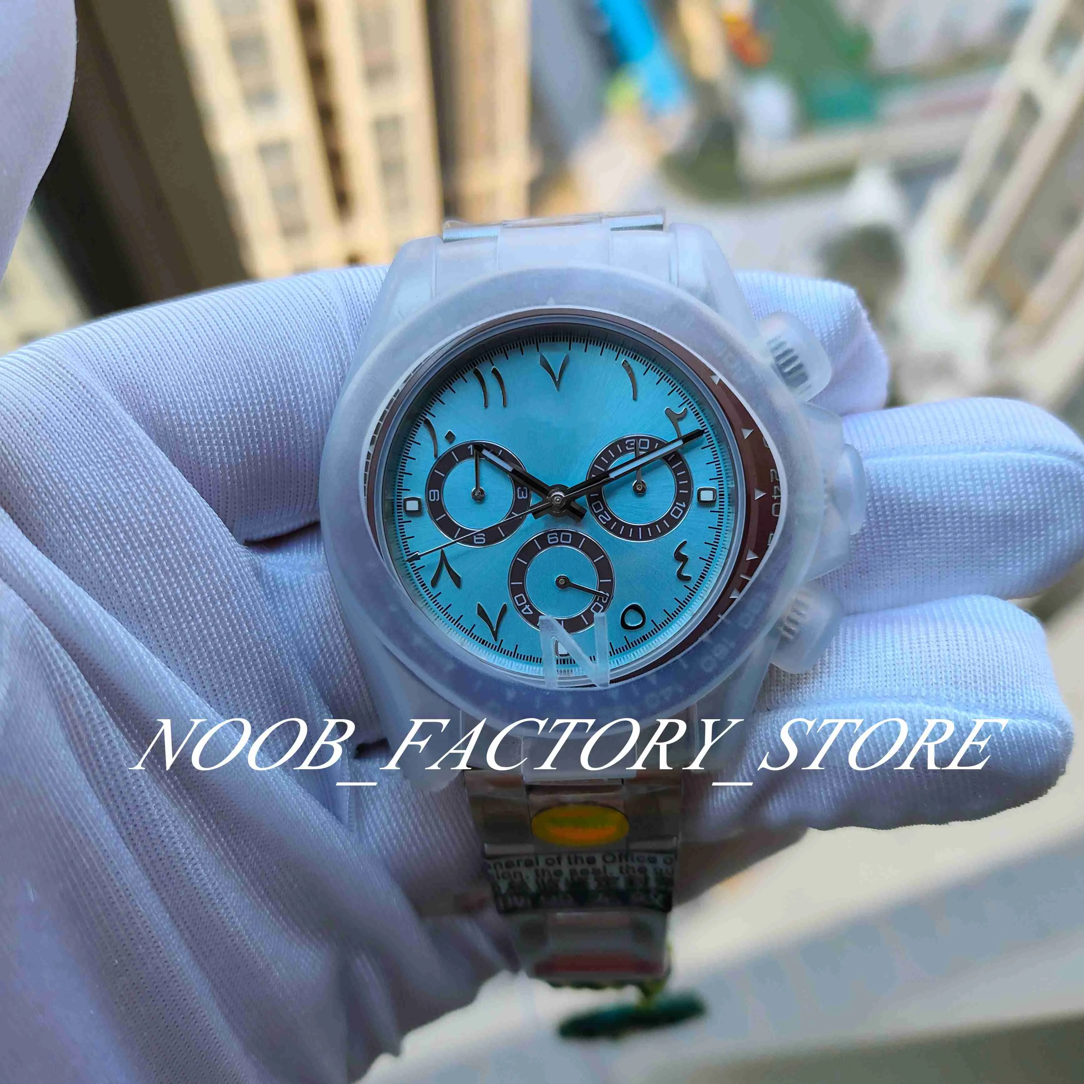 メンズ N ファクトリーの腕時計超薄型 12.4 ミリメートルセラミックベゼル 40 ミリメートル中東特別版アラビア文字盤 Cal.7750 自動巻きムーブメント 904L スチールクロノグラフ腕時計