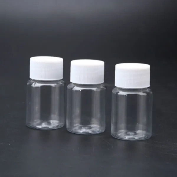 Bouteilles de stockage de 30ml, petite bouteille d'emballage en plastique transparent, Capsule de pilule avec bouchon à vis RH1934