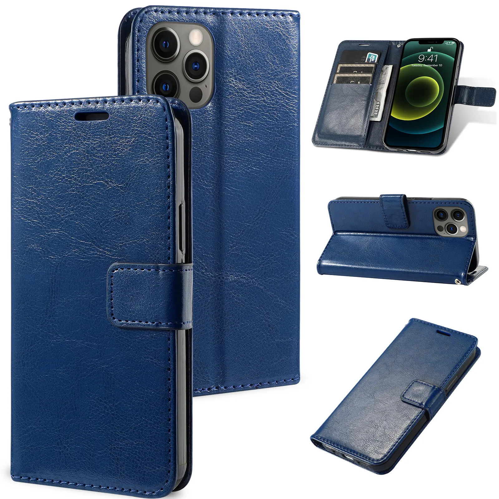 Telefonhüllen für iPhone 13 11 Pro Max 12 Mini Flip Wallet PU Leder Handyschale Rückseite X XS XR 8 7 6 6s Plus Hülle Smart Handy Hohe Qualität