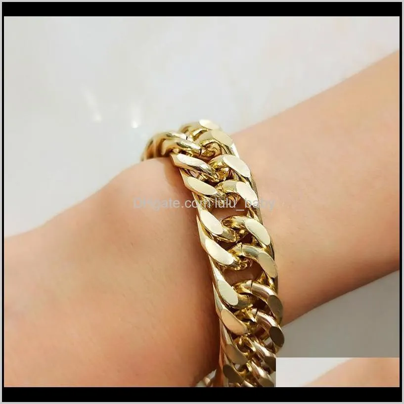 jewelry simple single-layer ring double buckle exaggerated personalized bracelet set thick chain necklace