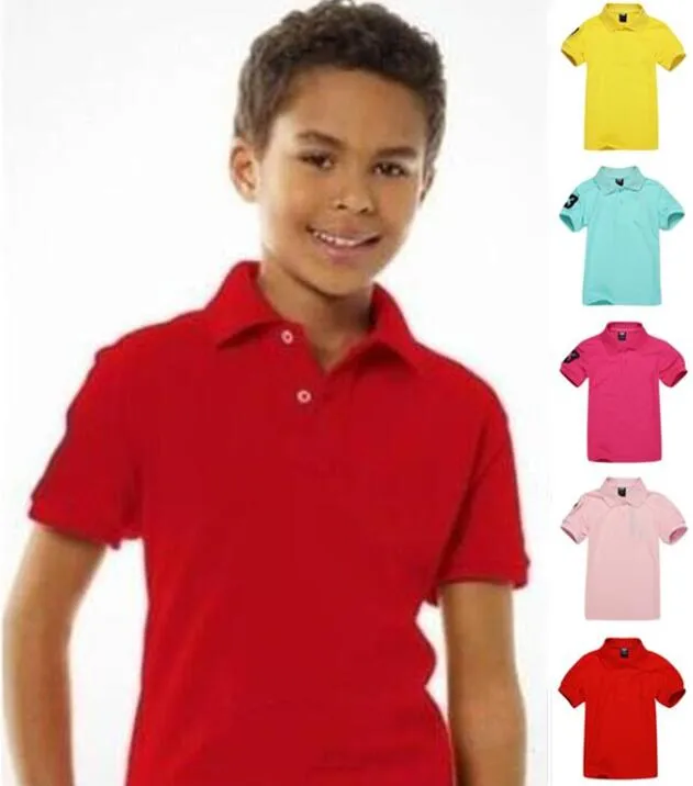 Boys T-shirts Polos Short Sleeve Kids Polo Shirt Embroidery Horse Tops Tees Baby Boy Girls Shirts Child Clothes