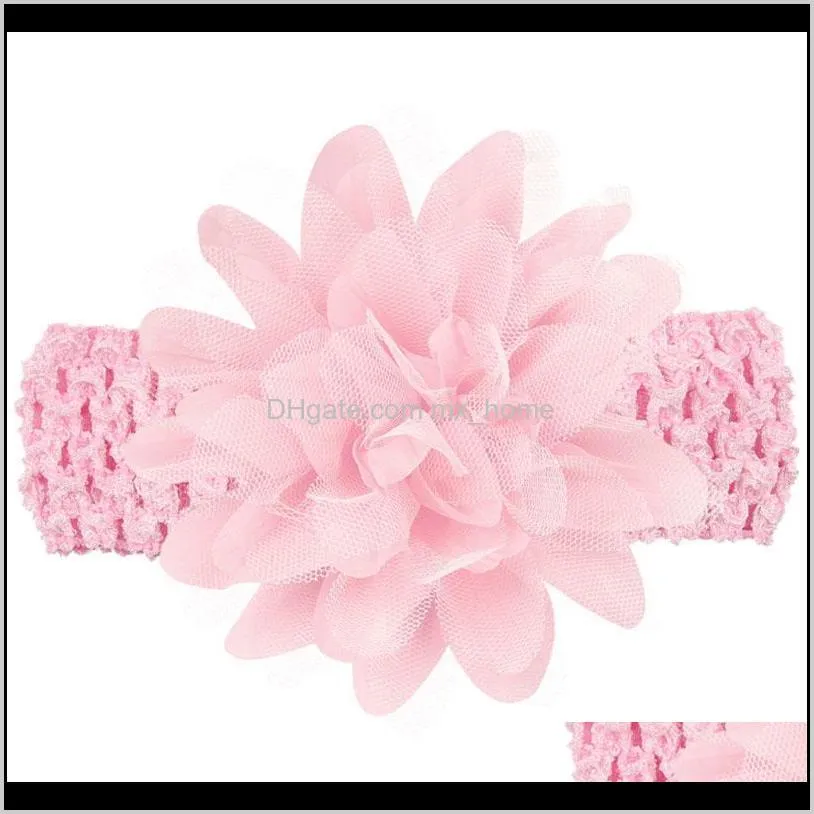 new baby lace flower hair band knitted elastic headbands head bands baby hair accessories shipping