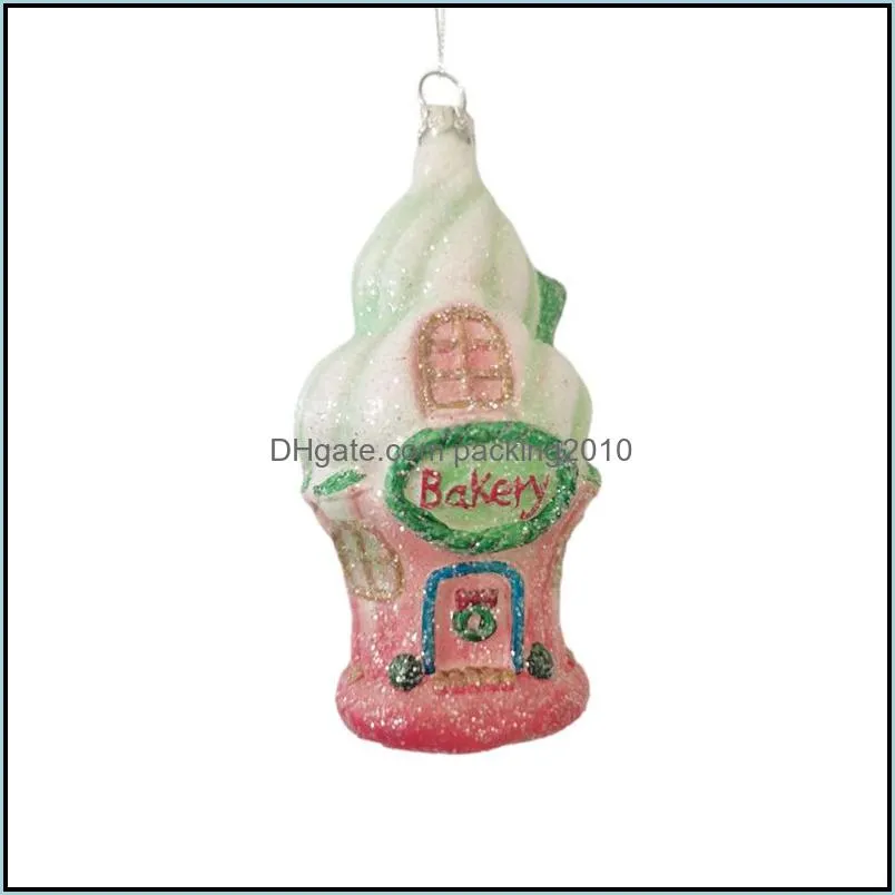 Christmas decorations scene layout ornament Small gift pendant Ice cream house